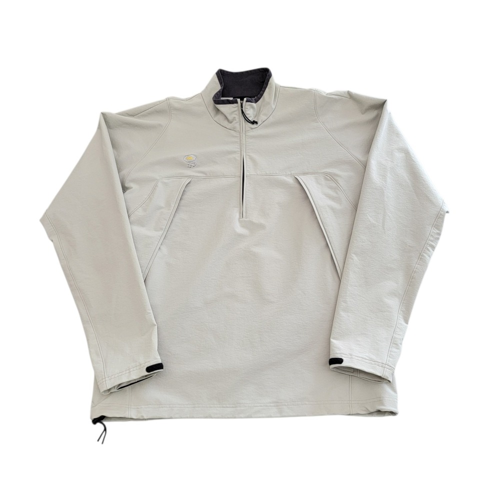 Mountain Hardwear Mens XL Quarter Zip Pullover Jacket‎ Greige Beige Stone Hiking